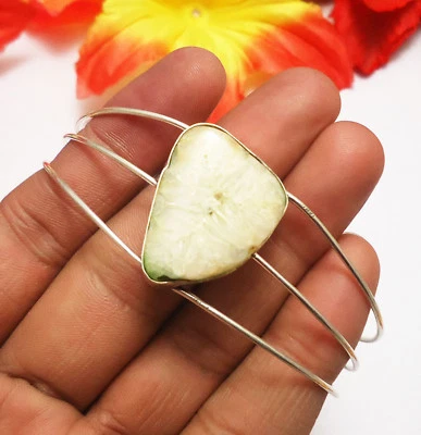 Solar Quartz Gemstone Adjustable Cuff Bracelet 925 Silver Overlay U184-A48 - Image 1 of 2