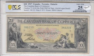 1917 Canadian Bank of Commerce $20 - 75-16-04-20a - PCGS VF25 A3 - Picture 1 of 3