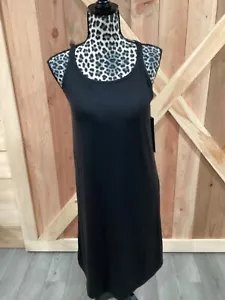 NWT 32 Degrees Cool Black Tank Dress with Built in Bra Size Large - Picture 1 of 5