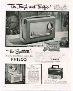 1955 PHILCO 655 Sportster Portable Radio, Overnighter, First Mate Vintage Ad - Picture 1 of 1
