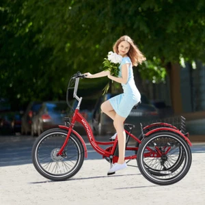 Begonia.K 350W 36V Electric Trike Motorized 7 Speed Three Wheel Electric Bicycle - Picture 1 of 73