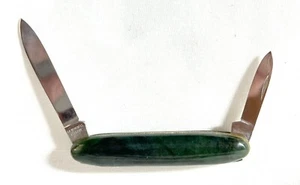 Vintage German Gump's J.A. Henckels Taschenmesser mit Nephrit Jade Griffen (MiM) - Bild 1 von 10