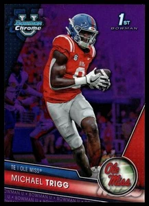 2023 Bowman Chrome University MICHAEL TRIGG PURPLE REFRACTOR 6/399 OLE MISS #128 - Picture 1 of 2