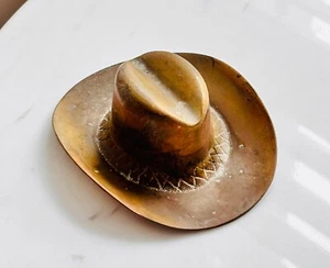 Vintage Solid & Heavy Brass Cowboy Hat Bottle Opener, Rare Mid Century Barware - Picture 1 of 5