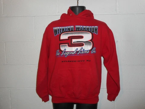 Vintage Dale Earnhardt Sr Legend Lives on Atlantic City NJ Hooded Sweatshirt M Cover