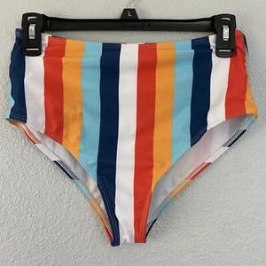 Shein Striped High Waist Swim Bottom - Picture 1 of 6