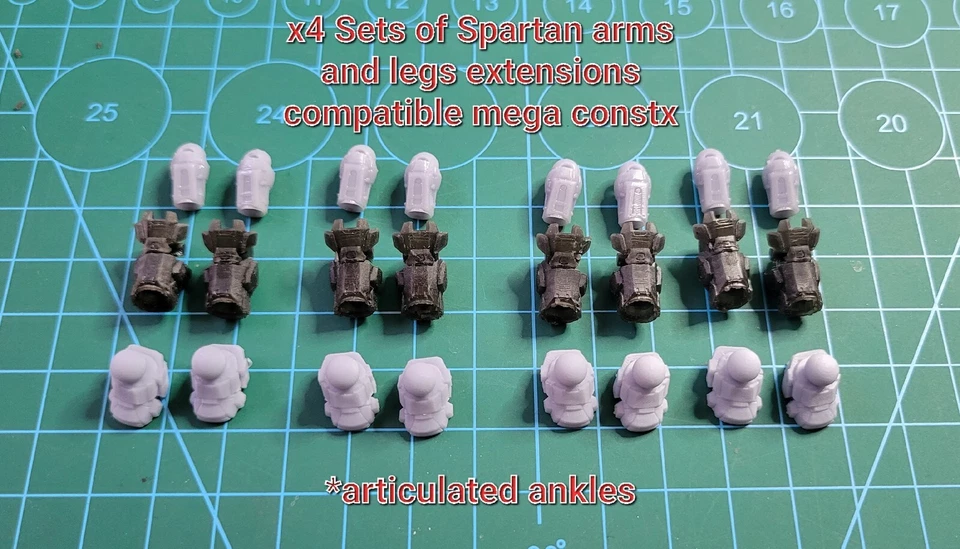 Pack de 4 Extensiones de Brazos y Piernas SPARTAN de Customakia, Compatible Mega Const. Foto 1 de 2