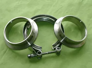 Burstflow V Band Schelle 76mm 3 Zoll und 2 Anschweissringe Zentrierringe 8 Stück - Bild 1 von 8