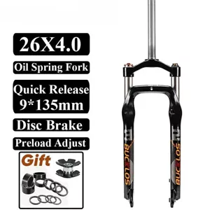 26*4.0er Mountain Bike Snow Fat Bike Suspension Air Fork Cycling Accessories - Picture 1 of 19