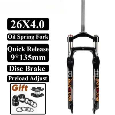 26*4.0er Mountain Bike Snow Fat Bike Suspension Air Fork Cycling Accessories - Image 1 of 4