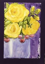 Original Flower watercolor painting on Yupo. 5x7 Mounted. Buy 3 Get One Free.