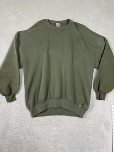 Vintage 90s Russell Athletic Sweatshirt Green Crew Neck Made in USA 2XL - Picture 1 of 8