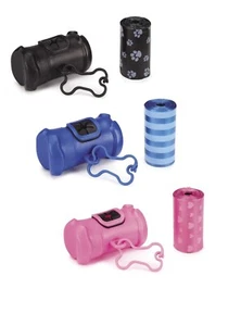 Dog Waste Bag Holders Clip On Bone Shaped Dispenser Choose Color Includes 40 Bag - Picture 1 of 39