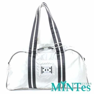 Auth Chanel Sport Line Boston Bag Silver Nylon Travel Gym Bag [Used] - Picture 1 of 6