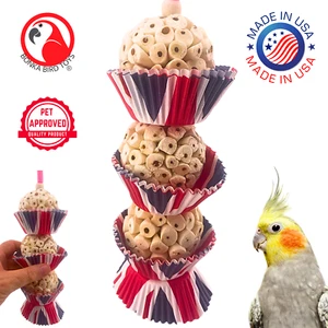 Bonka Bird Toys 2709 Reino Unido Tres Pasteles Sola Atta Masticar Forraje Loro Jaula Juguete Conure - Imagen 1 de 8