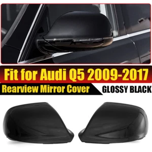 2X Tapa Cubierta Espejo Negro Brillante para Audi Q5 SQ5 Q7 09-15 sin Asistencia Lateral de Reemplazo - Imagen 1 de 10