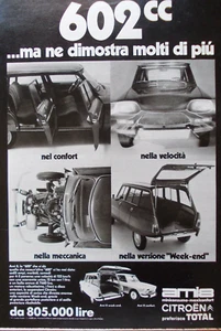 Pubblicità Advertising Werbung Ritaglio 1967 CITROEN AMI 8 preferisce TOTAL auto - Picture 1 of 3