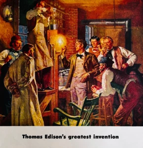 1947 General Electric Lamps Lighting Advertisement Thomas Edison Invention DWWW9 - Picture 1 of 2
