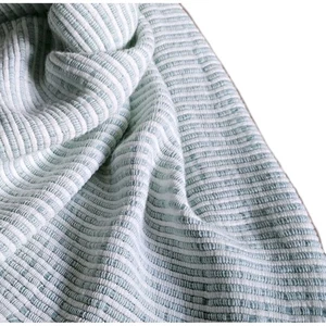 Baby weich blau & weiß gestreift Acryl Fransen Überwurf Decke Landhaus Bauernhaus - Bild 1 von 5