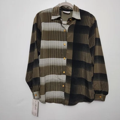 Vintage Monica NWT Deadstock Blouse Womens 10 Geometric Colorblock 80s 90s Shirt - Image 1 of 4