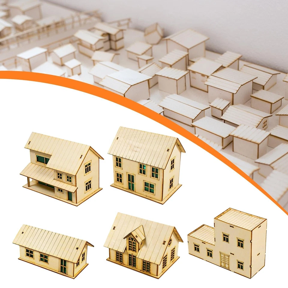 Ornamento modello casa in legno creativo scala 1:72 per regalo diorama - Immagine 1 di 1