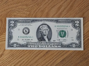 2009 $2 "STAR NOTE" DALLAS DISTRICT UNC/GEM K00205244* 512K RUN 3 OF 3 CONS SER - Picture 1 of 5