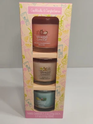 Yankee Candle Cocktails & Confections 3 Candle Gift Set with a White Strawberry - Image 1 of 4