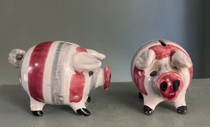 2pc MCM Vintage Italian Italy Ceramic Art Pottery Piggy Banks - Picture 1 of 12