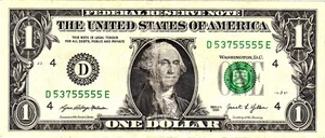 $1 2021 Fancy Serial D53755555E 6/8!!! - Picture 1 of 1