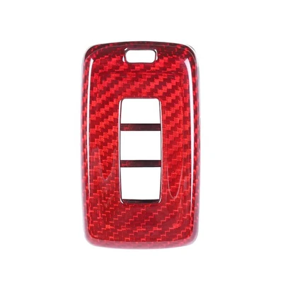 Car Carbon Fiber Key Shell Case Cover Trim Auto Accessories Red Fit For E - Image 1 of 4