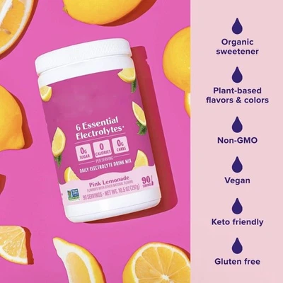 Replenisher Electrolyte Drink Mix - Pink Lemonade, 90 Servings- Exp 08/27 - Image 1 of 4