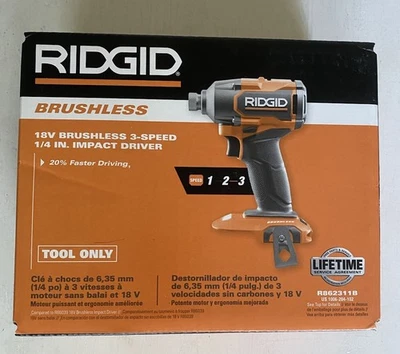 RIDGID 18V 3 SPEED 1/4” IMPACT DRIVER R862311B - Image 1 of 3