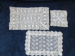 3 VINTAGE LACE DOILIES with defects - Picture 1 of 7