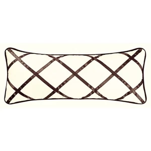 Seraphina Brown and Cream Ribbon Pillow, 8" x 20" - Picture 1 of 1
