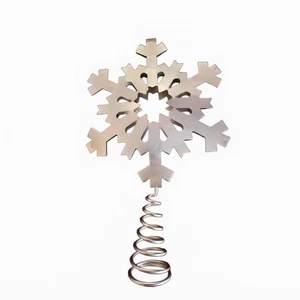 Snowflake Metal Christmas Tree Topper- Pre Owned Silver  - Picture 1 of 1