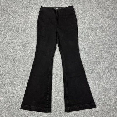INC Pants Womens 10 Black Pull-On Flare Stretch Casual Back Pocket Trousers - Image 1 of 4