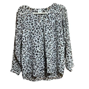 CAbi Top Womens XS Style 5337 Glamour Leopard Animal Print Semi Sheer Blouse - Picture 1 of 8