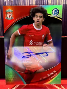 2023-24 Topps Chrome Liverpool Jayden Danns Bowman Auto RC 90/99 - Picture 1 of 3