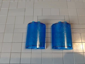 2 Stück Lego Cylinder Half 2 x 4 x 4 Trans Dark Blue 6982,6856,6938,1737,6969 - Bild 1 von 1