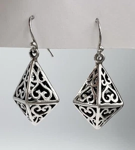 Puffy 3D filigrane Ohrhänger in Sterlingsilber - Bild 1 von 6