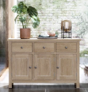 Oaklife white washed large sideboard, large sideboard, large cupboard, sideboard - Picture 1 of 24