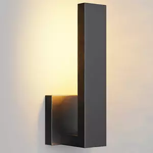 14W LED Outdoor Wall Light – Modern Black Exterior Sconce, Waterproof IP65, 3000 - Picture 1 of 8