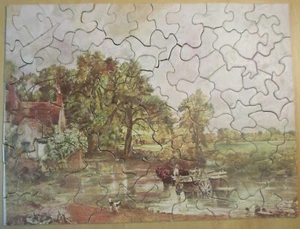 1930s Jig Saw Puzzle THE HAY WAIN 100 pieces 8 Animal cutouts NO PICTURE Early - Picture 1 of 10