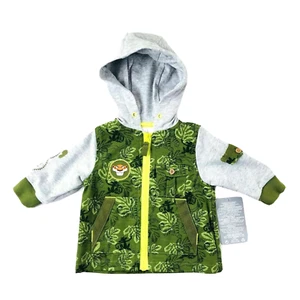 Disney Store Baby Green Grey Cotton Zip Up The Jungle Book Hooded Jacket 0-3 MO - Picture 1 of 5