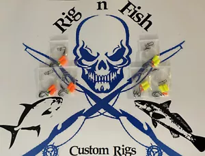 6 Pier - Surf Fishing Rigs 1/0 Hooks Pompano Spots Whitings Croakers Snappers - Picture 1 of 18