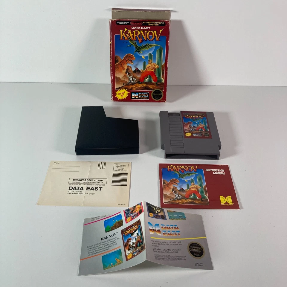 Karnov Nintendo NES 1988 Complete in Box W/ Inserts Ads Manual & Foam - Image 1 of 4