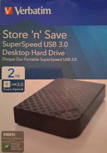 Verbatim Store ’n’ Go 2 TB tragbare externe Festplatte mit USB 3.0 Schwarz - Bild 1 von 4