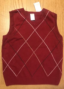NWT Gymboree boys sz 5-6 Red Argyle Sweater Vest Cute! - Picture 1 of 3