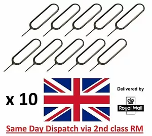 10 X Sim Card Tray Removal Pin Tool for iPhone iPad Samsung Mobile Phone Tablets - Picture 1 of 6