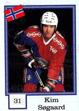 1992 Finnish Semic Stickers Snickers Backs #31 Kim Sogaard